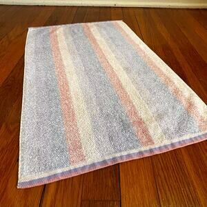 Vintage Fieldcrest Hand Towel - Pastel Striped Cotton Blend, Made in USA